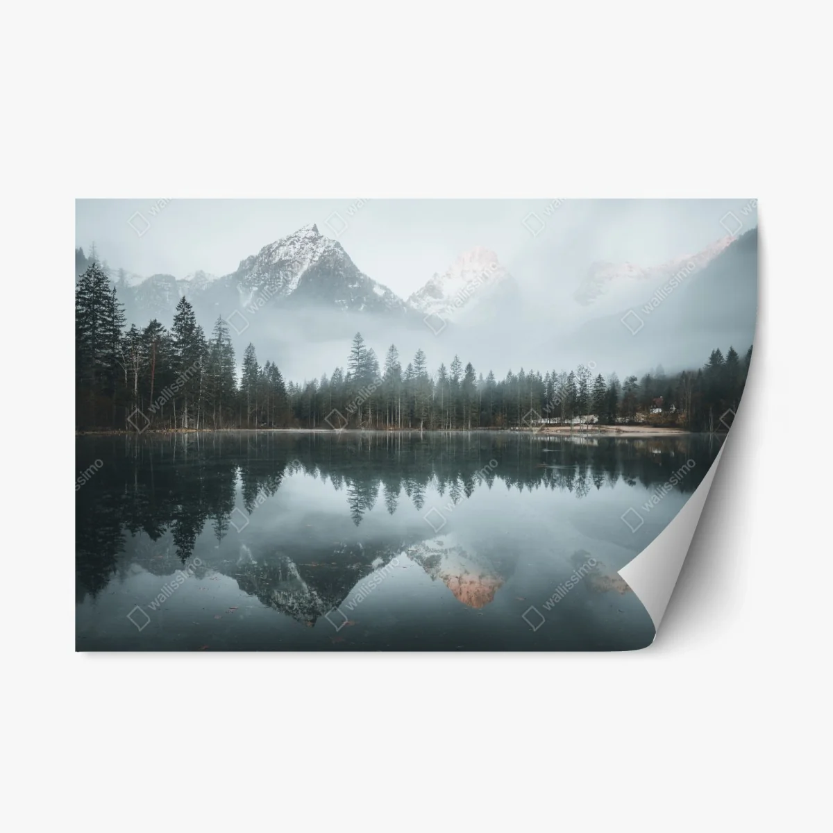 Sticker repositionnable reflets brumeux des montagnes et de la forêt – Wallnifity® Sticker repositionnable reflets brumeux des montagnes et de la forêt – Wallnifity®