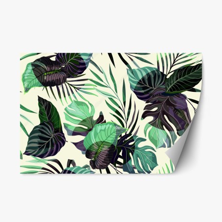 Sticker repositionnable feuillage tropical élégant – Wallnifity®