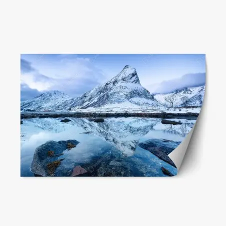 Sticker repositionnable reflets hivernaux au cœur de Norvège – Wallnifity®