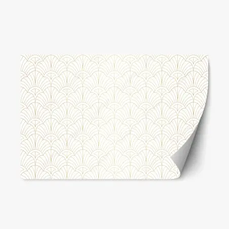 Sticker repositionnable motif art déco doré sur fond blanc – Wallnifity®