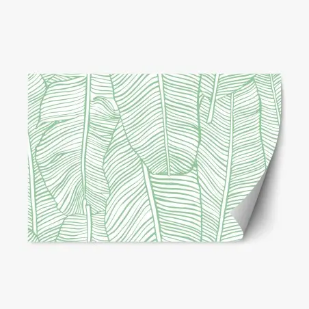 Sticker repositionnable motif feuilles de bananier vert menthe – Wallnifity®