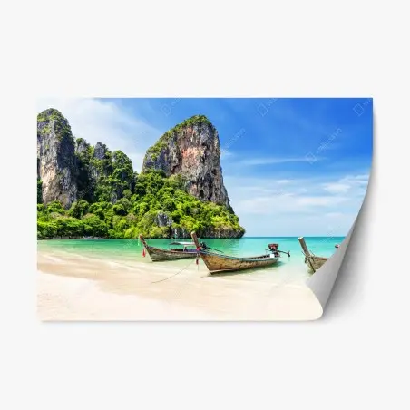 Sticker repositionnable plage paradisiaque de Railay, Krabi – Wallnifity®