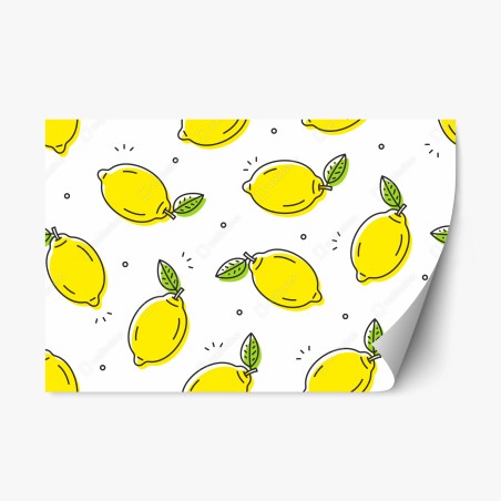 Sticker repositionnable motif répétitif de citrons graphiques – Wallnifity®