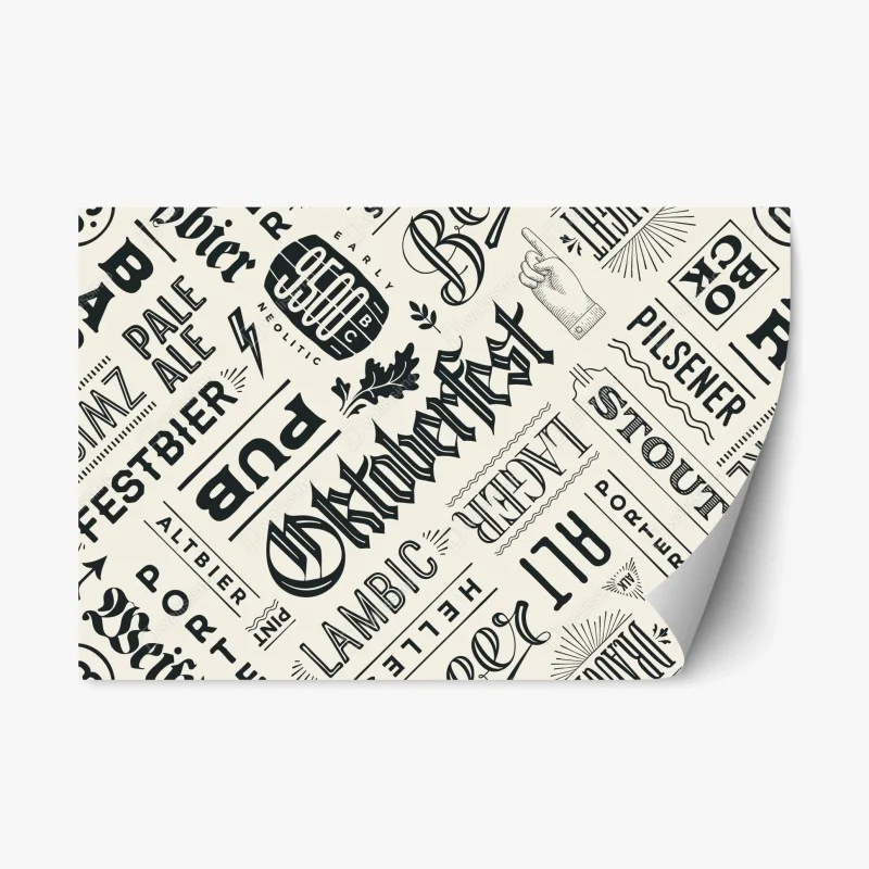 Sticker repositionnable décor mural typographique bière rétro – Wallnifity®