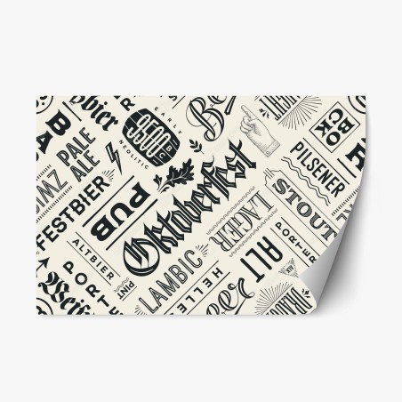 Sticker repositionnable décor mural typographique bière rétro – Wallnifity®