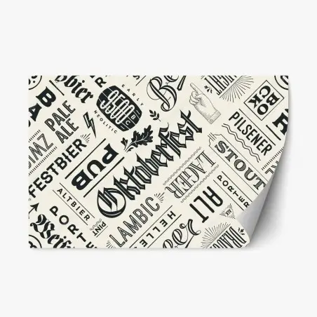 Sticker repositionnable décor mural typographique bière rétro – Wallnifity®