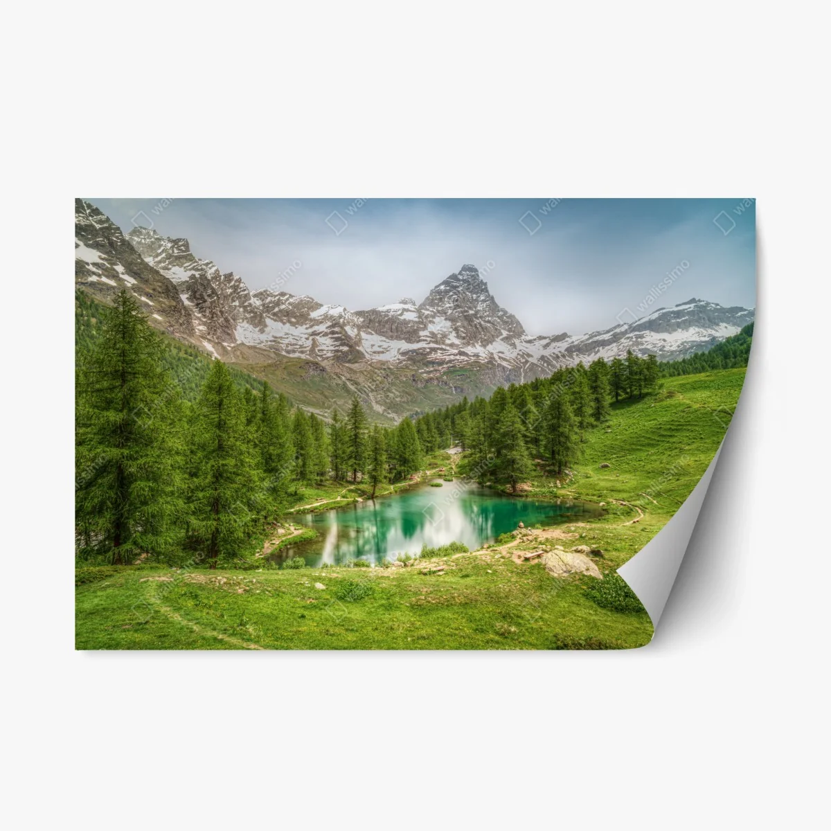 Sticker repositionnable reflets alpins au Lago Blu de Cervinia – Wallnifity® Sticker repositionnable reflets alpins au Lago Blu de Cervinia – Wallnifity®