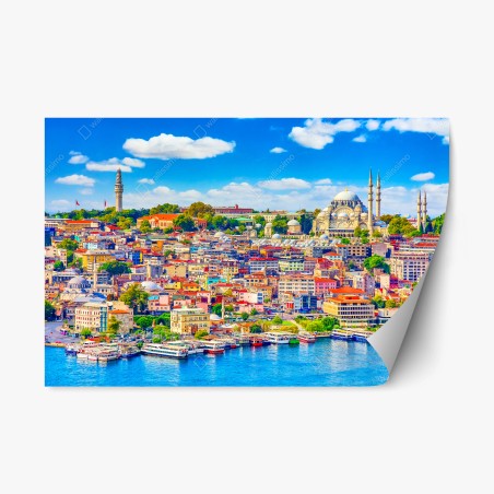 Sticker repositionnable vue panoramique d'Istanbul et du Bosphore – Wallnifity®