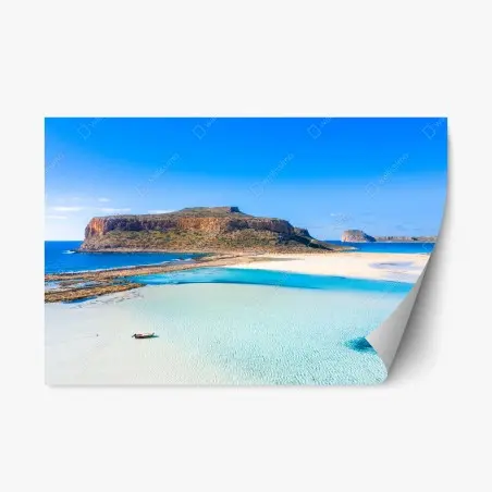Sticker repositionnable paysage du lagon turquoise et falaise rocheuse – Wallnifity®