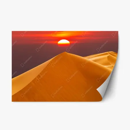 Sticker repositionnable coucher de soleil sur les dunes dorées – Wallnifity®