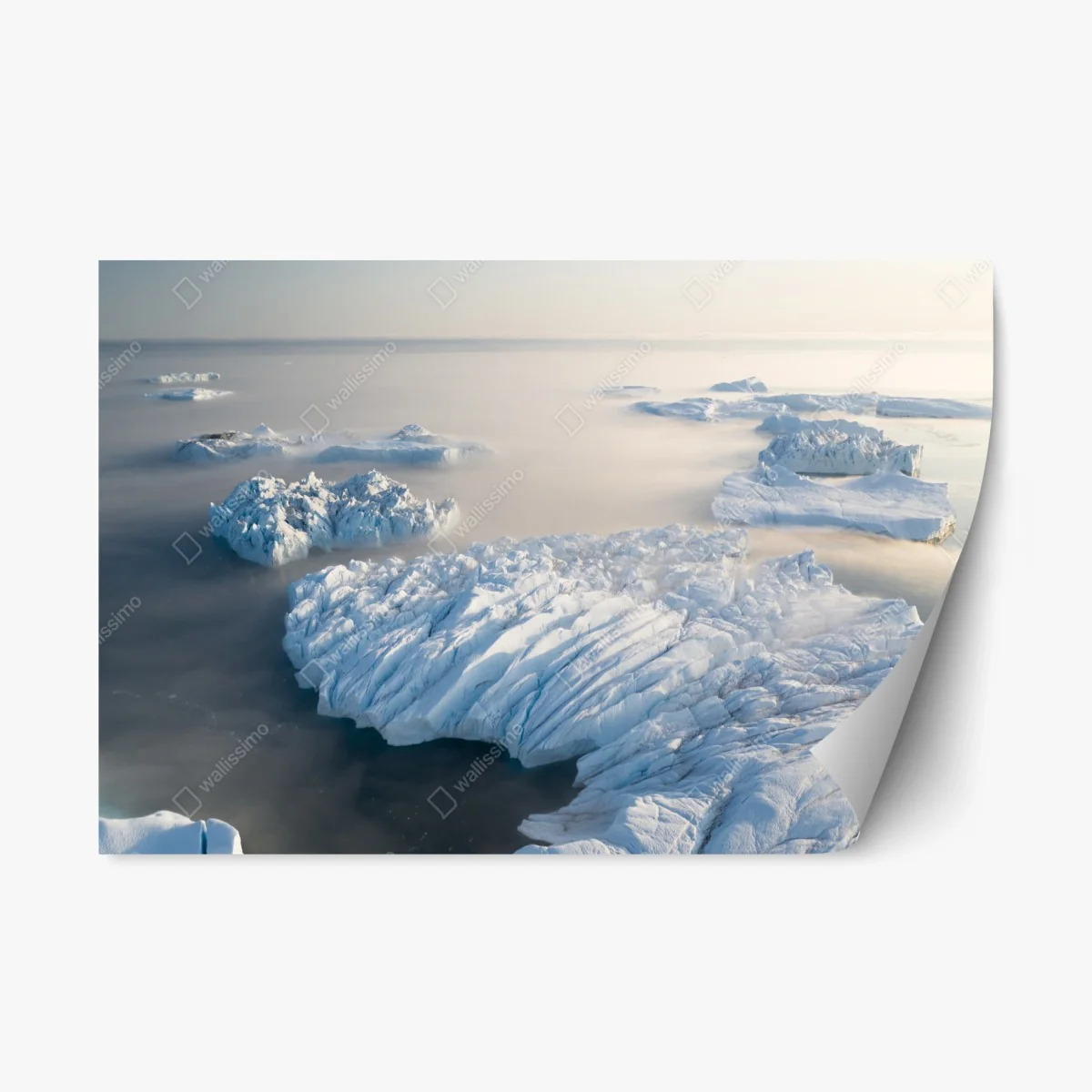 Sticker repositionnable paysage d'icebergs serein – Wallnifity® Sticker repositionnable paysage d'icebergs serein – Wallnifity®