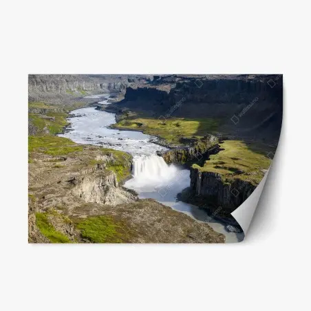 Sticker repositionnable cascade majestueuse dans le canyon d'Islande – Wallnifity®