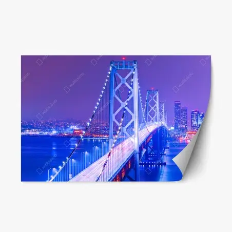 Sticker repositionnable pont illuminé de la baie de San Francisco – Wallnifity®