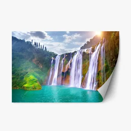 Sticker repositionnable cascade majestueuse de Jiulong à Luoping, Chine – Wallnifity®