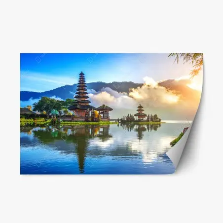Sticker repositionnable temple sacré au bord du lac à Bali – Wallnifity®