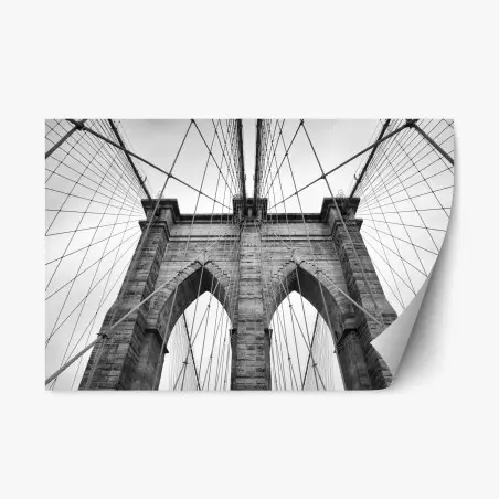 Sticker repositionnable pont de Brooklyn en perspective architecturale – Wallnifity®