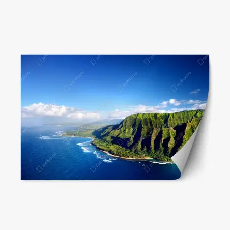 Sticker repositionnable falaise tropicale et côte sauvage – Wallnifity®