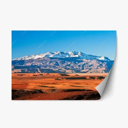 Sticker repositionnable paysage désertique aux montagnes enneigées – Wallnifity®