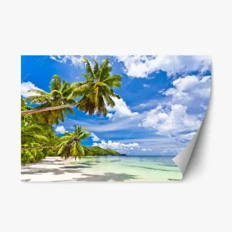 Sticker repositionnable paysage de plage tropicale – Wallnifity®