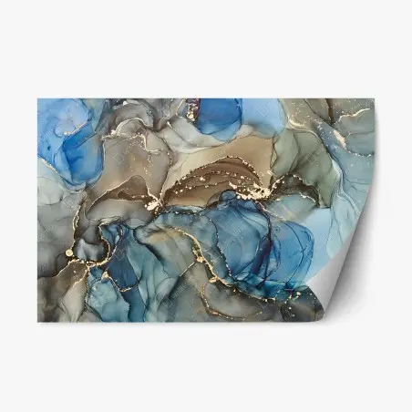 Sticker repositionnable courants d'azur et d'or – Wallnifity®
