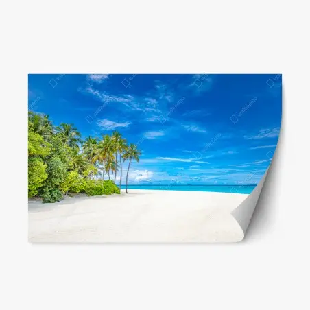 Sticker repositionnable paradis tropical au sable blanc – Wallnifity®