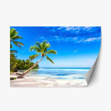 Sticker repositionnable paradis tropical au bord du lagon – Wallnifity®