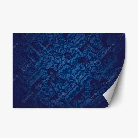 Sticker repositionnable mouvement linéaire bleu profond – Wallnifity®