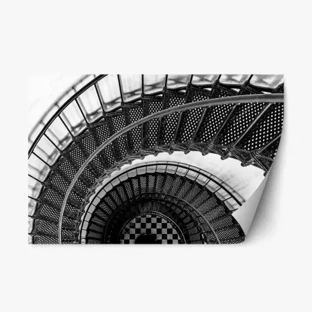Sticker repositionnable spirale architecturale en noir et blanc – Wallnifity®