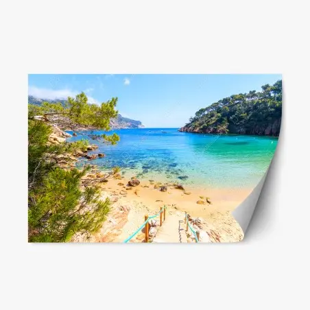 Sticker repositionnable escaliers vers la crique d'Aiguablava, Costa Brava – Wallnifity®
