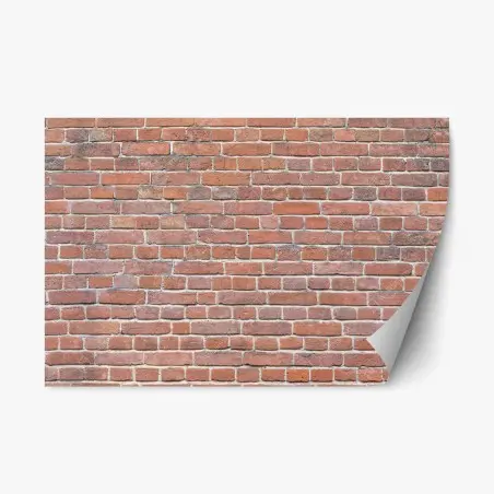 Sticker repositionnable mur de briques rouges texturé – Wallnifity®