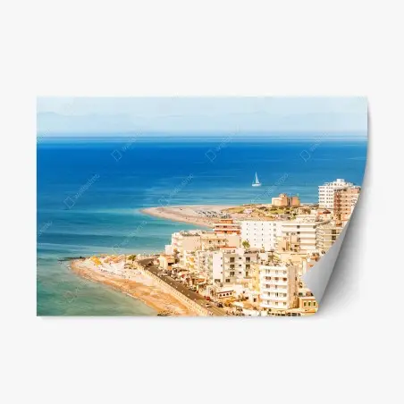 Sticker repositionnable panorama côtier ensoleillé – Wallnifity®