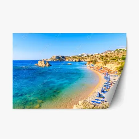 Sticker repositionnable baie paradisiaque d'Ammopi, Karpathos – Wallnifity®