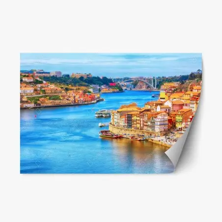 Sticker repositionnable côte pittoresque de Porto au bord du Douro – Wallnifity®