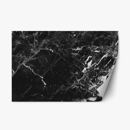 Sticker repositionnable marbre noir veiné élégant – Wallnifity®