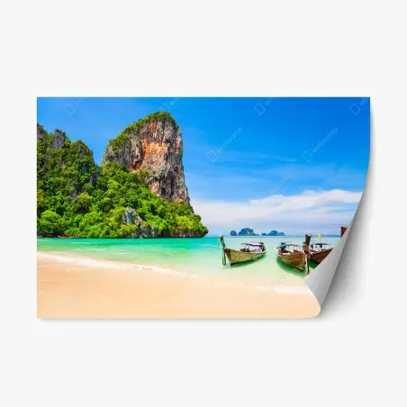 Sticker repositionnable plage idyllique en Thaïlande – Wallnifity®