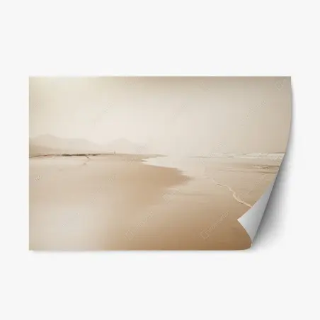 Sticker repositionnable plage brumeuse et minimaliste – Wallnifity®