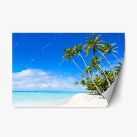 Sticker repositionnable paradis tropical au bord de l'eau turquoise – Wallnifity®