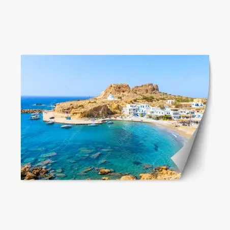 Sticker repositionnable baie enchanteresse de Finiki, Karpathos – Wallnifity®