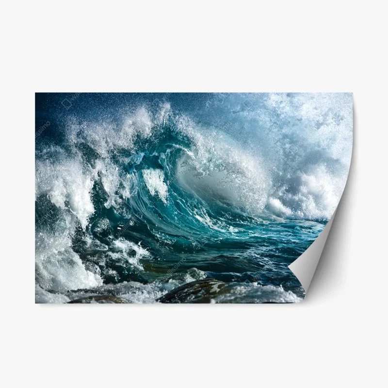 Sticker repositionnable vague turquoise en mouvement – Wallnifity® Sticker repositionnable vague turquoise en mouvement – Wallnifity®