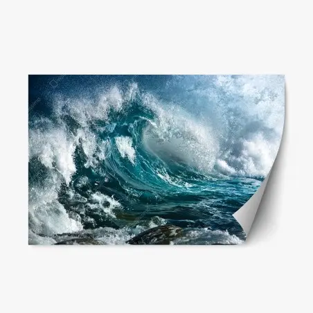 Sticker repositionnable vague turquoise en mouvement – Wallnifity®
