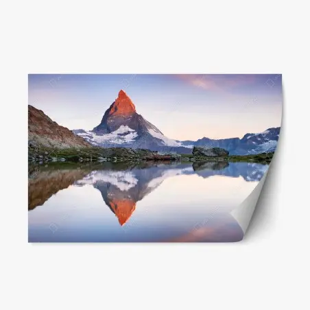 Sticker repositionnable lever de soleil sur le Cervin – Wallnifity®