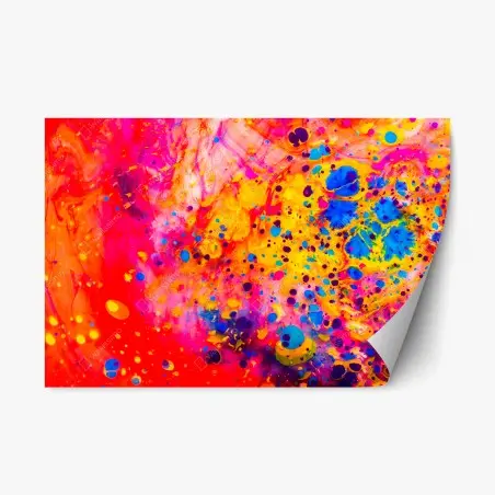 Sticker repositionnable abstraction marbrée ottomane multicolore – Wallnifity®
