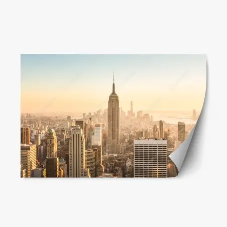 Sticker repositionnable vue iconique de New York au coucher de soleil – Wallnifity®
