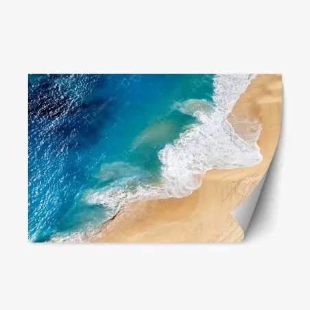 Sticker repositionnable plage tropicale vue du ciel – Wallnifity®