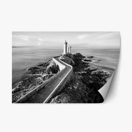 Sticker repositionnable phare solitaire sur la côte rocheuse – Wallnifity®