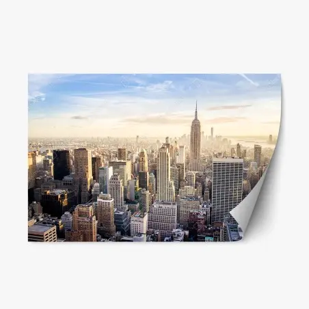 Sticker repositionnable ciel de New York au coucher du soleil – Wallnifity®