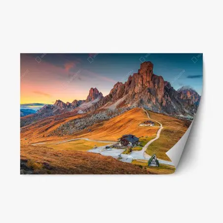 Sticker repositionnable coucher de soleil au Passo Giau, Dolomites – Wallnifity®