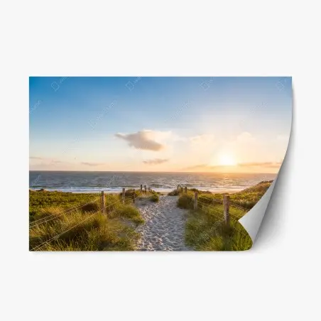Sticker repositionnable chemin vers l'océan au coucher du soleil – Wallnifity®