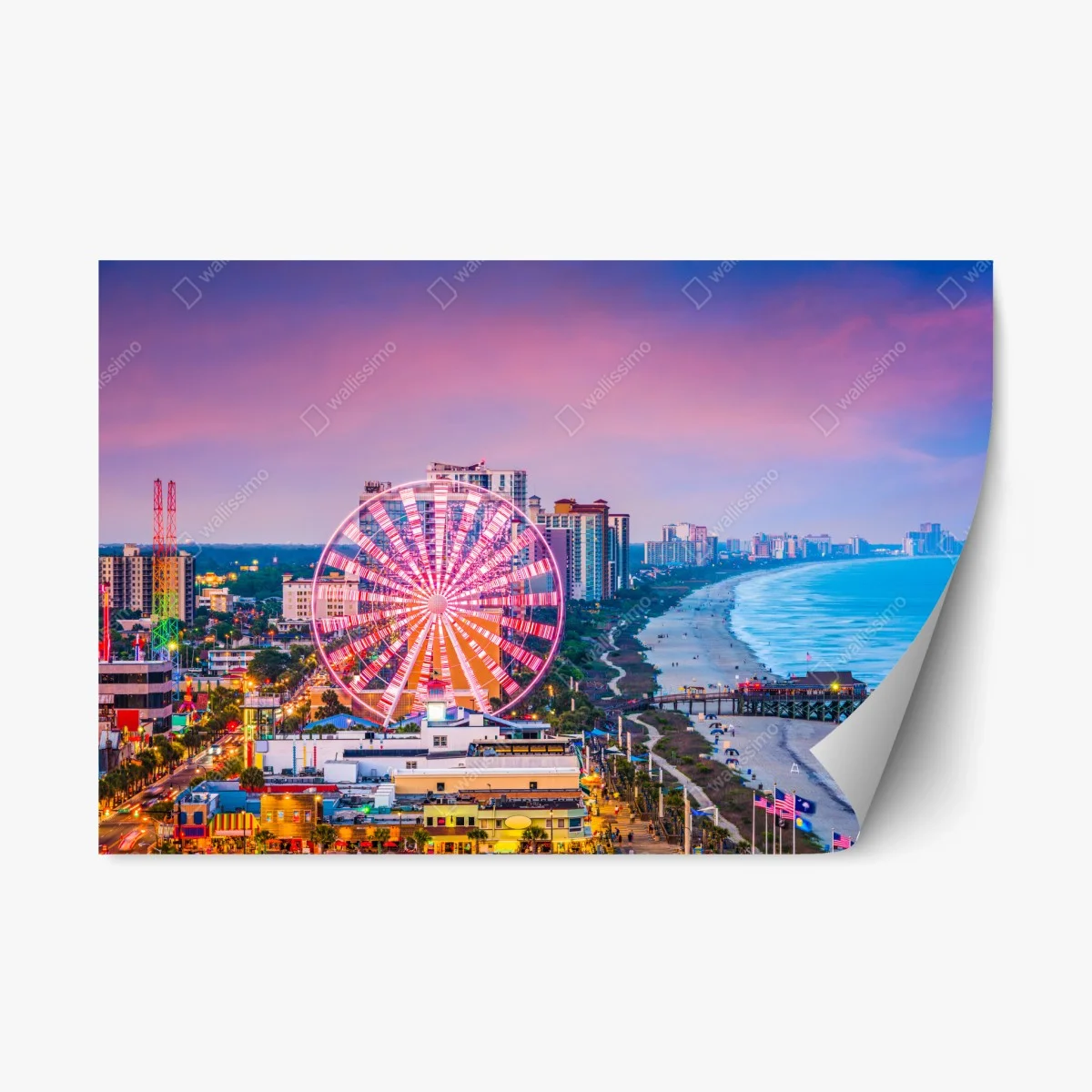 Sticker repositionnable grande roue illuminée de Myrtle Beach au coucher du soleil – Wallnifity® Sticker repositionnable grande roue illuminée de Myrtle Beach au coucher du soleil – Wallnifity®