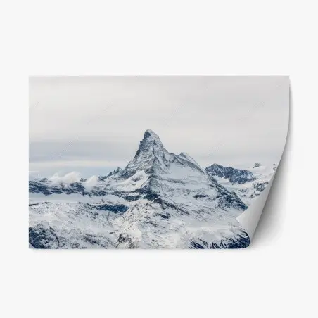 Sticker repositionnable paysage majestueux du Cervin enneigé – Wallnifity®